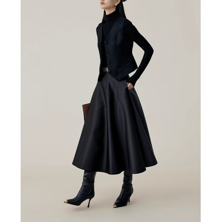 Damen Eleganter und fließender Midi-Rock Echoarchiv