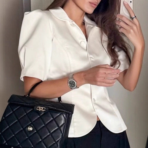 Damen Blazer mit Puffärmeln und klassischem Kragen Echo Archiv