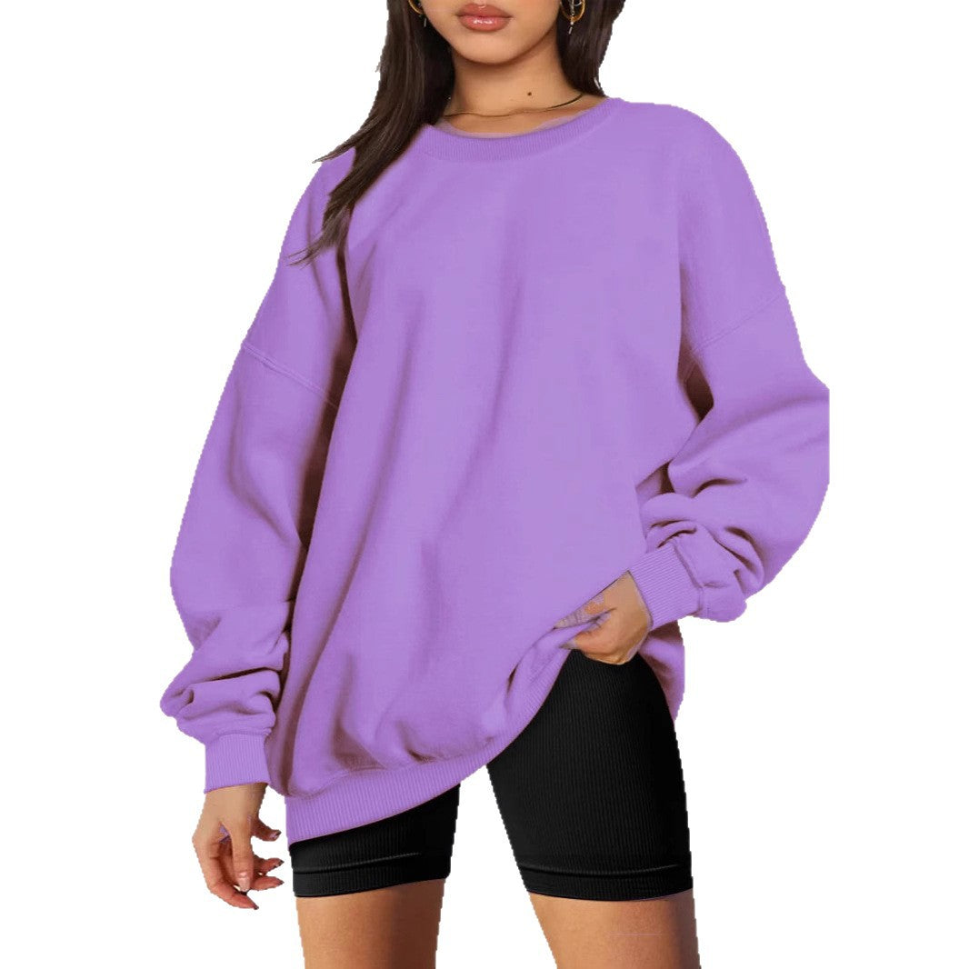 Damen nan extralanger Oversize-Sweatpullover mit Ballonärmeln, geripptem Saum und angerauter Innenseite Echo Archiv