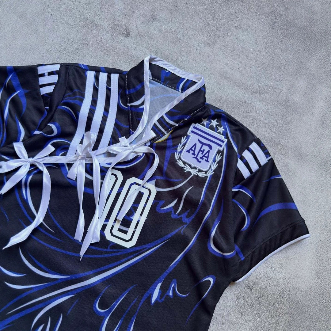Damen Sportliches cropped Fußballtrikot Echo Archiv