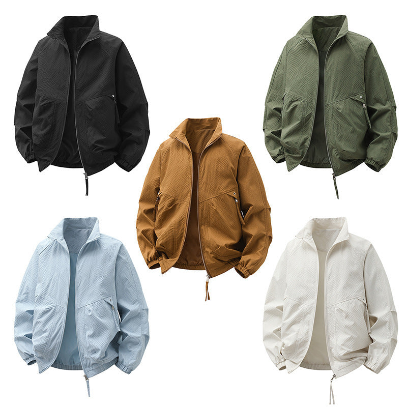 Herren Leichtgewichtige Windjacke mit hohem Kragen Echo Archiv