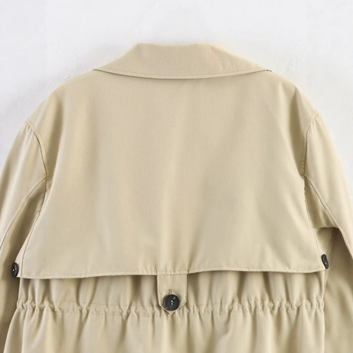 Damen Kurzjacke im Trenchstil mit Tunnelzugtaillierung und Karofutter Echo Archiv