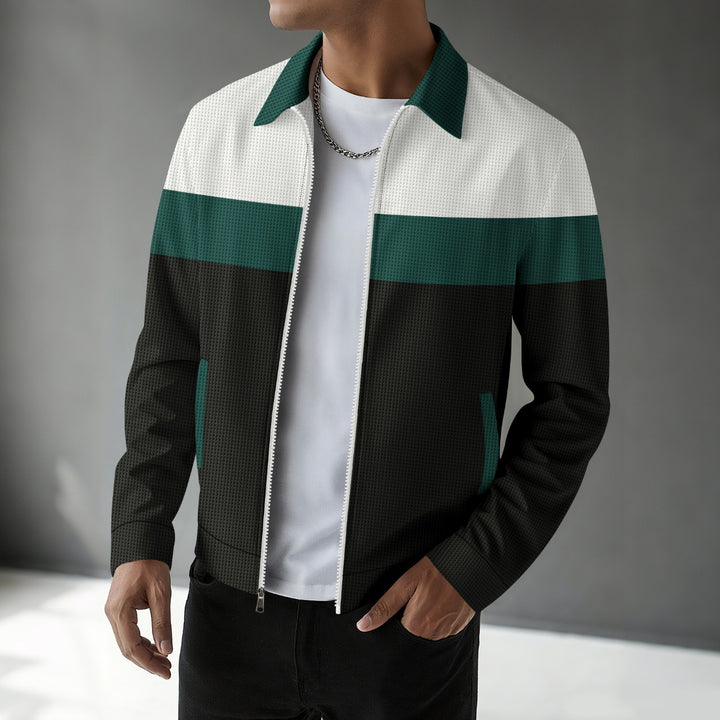 Herren moderne Freizeitjacke mit kontrastierenden Streifen und praktischem Reißverschluss Echoarchiv