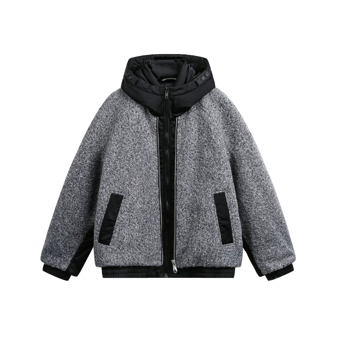 Damen Oversize Wollmix Bomberjacke mit gesteppter Kapuze Echoarchiv