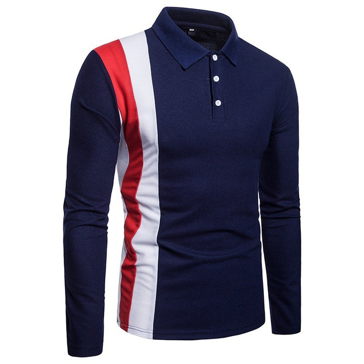 Herren Langarm Poloshirt mit modernem Farbblockdesign und komfortablem Schnitt Echoarchiv