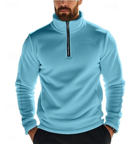 Herren Fleece-Pullover mit Stehkragen und halbem Reißverschluss Echoarchiv