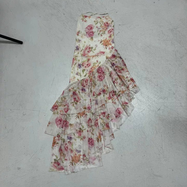 Damen florales Maxikleid mit Rüschendetails Echo Archiv