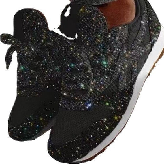 Damen nan glitzernde Sneaker mit kristallbesetzter Oberfläche, gepolstertem Komfortfußbett und rutschfester Gummisohle Echo Archiv