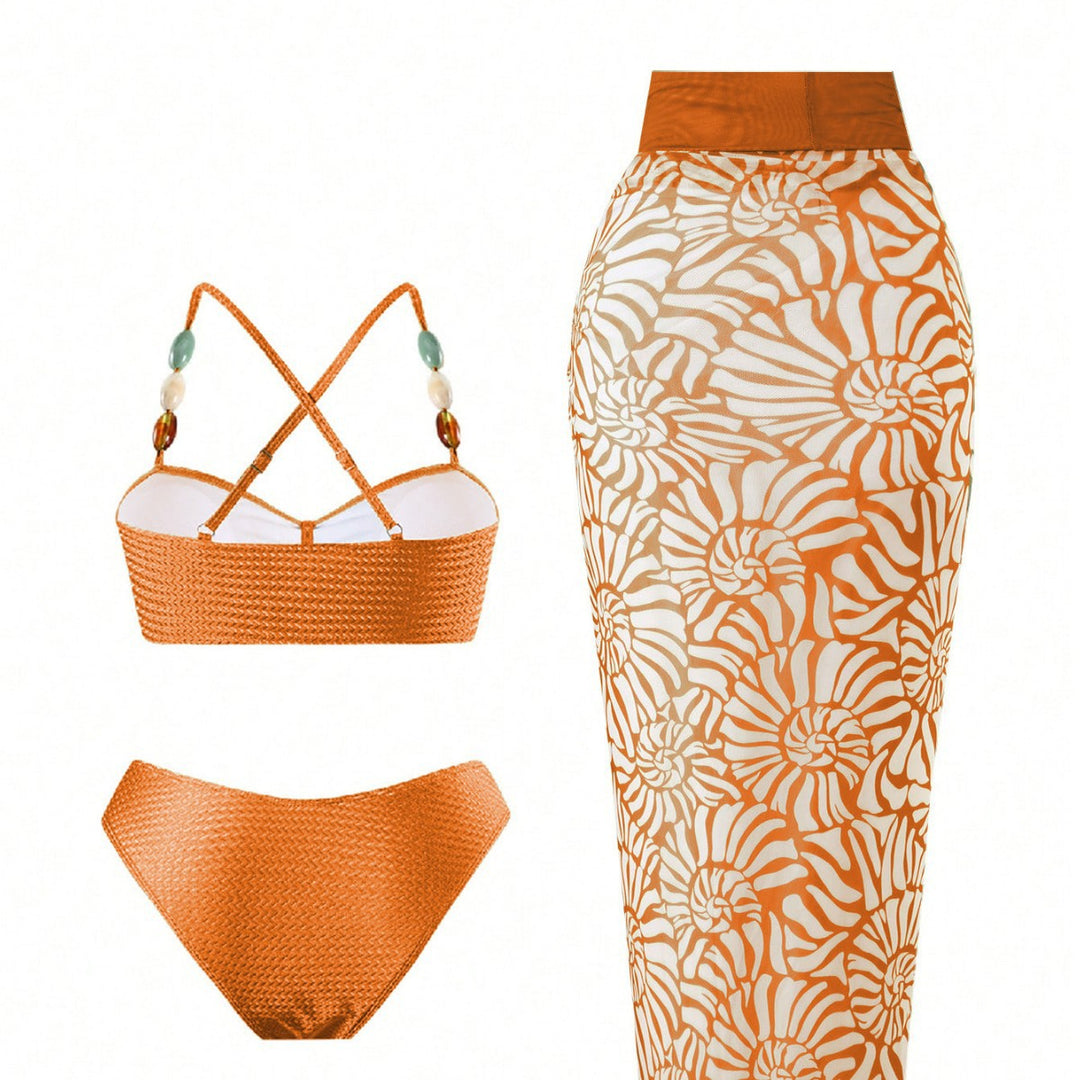Damen Eleganter Beachwear mit floralem Überrock Echo Archiv