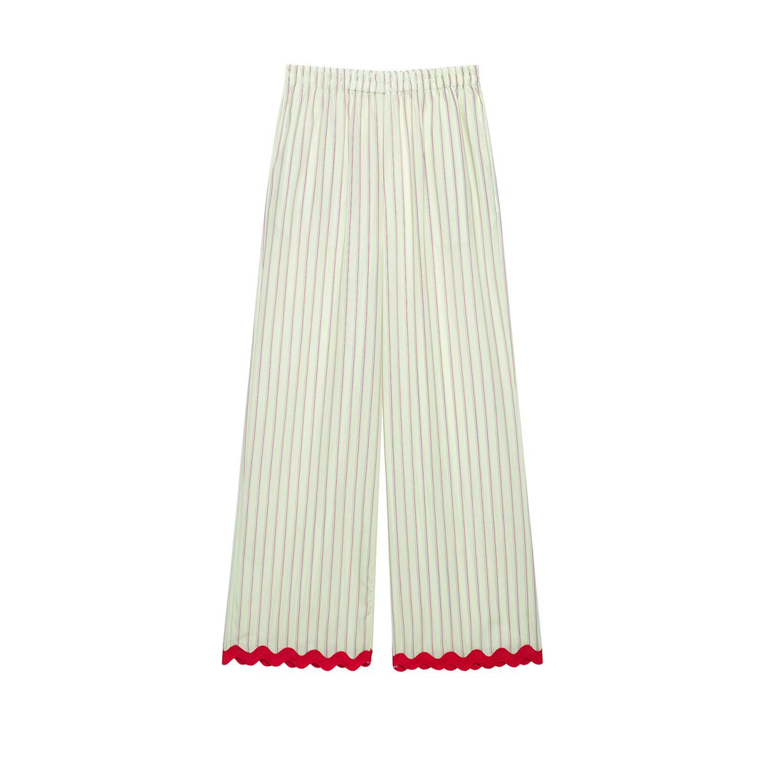 Damen weite Pyjamahose mit elastischem Bund und gewelltem Saum Echo Archiv