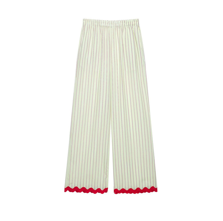 Damen weite Pyjamahose mit elastischem Bund und gewelltem Saum Echo Archiv