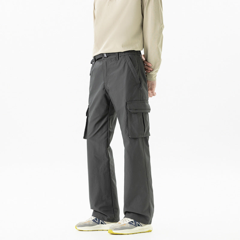Herren Utility-Cargohose im technischen Trekking-Stil mit integriertem Gürtel und Mehrfach‑Taschen Echo Archiv