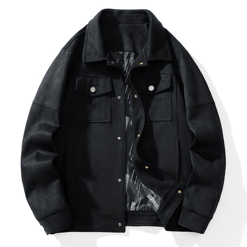 Herren Overshirt aus Kunstleder mit Hemdkragen und Pattentaschen Echo Archiv