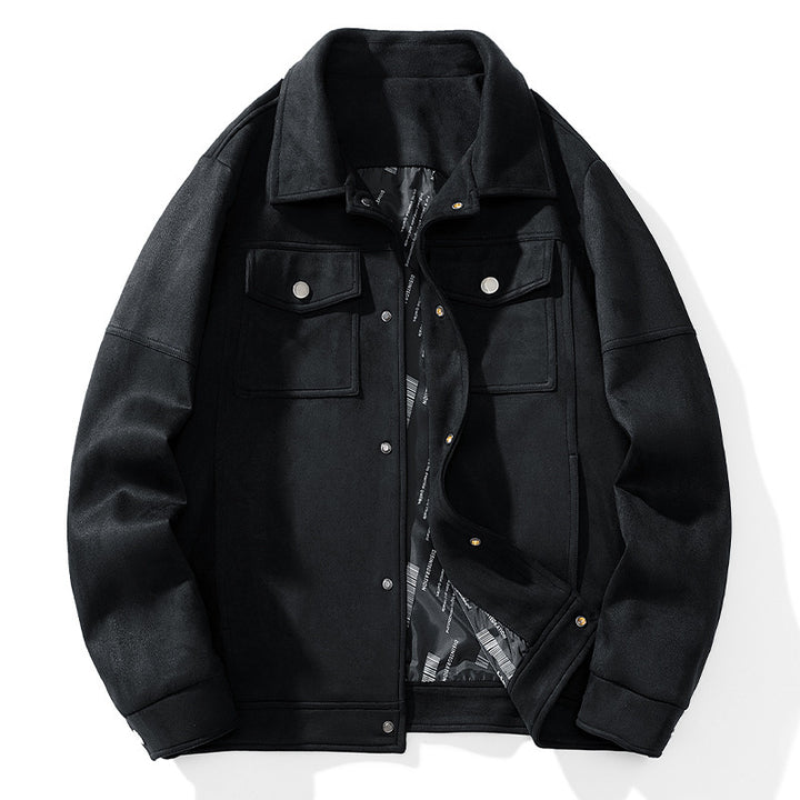 Herren Overshirt aus Kunstleder mit Hemdkragen und Pattentaschen Echo Archiv