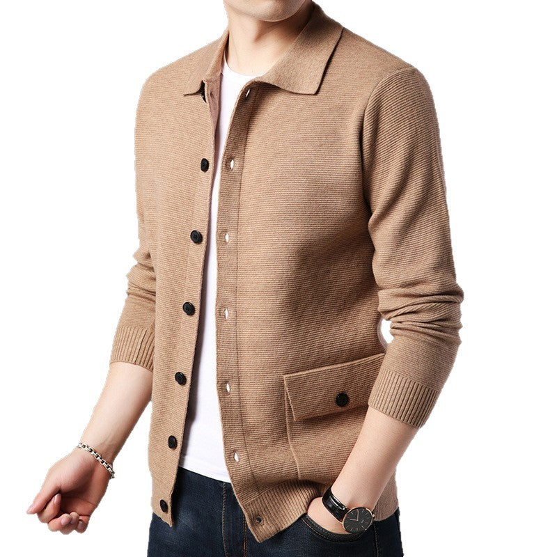 Herren lässiger Cardigan mit praktischen Taschen und Knopfverschluss Echoarchiv
