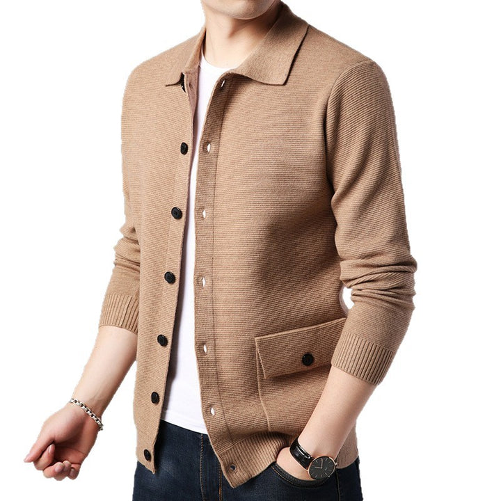 Herren lässiger Cardigan mit praktischen Taschen und Knopfverschluss Echoarchiv