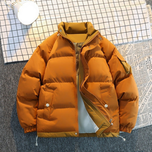 Herren Isolierte Oversize-Pufferjacke mit Kontrast-Innenfutter, Ärmeltasche & Kordelzug Echoarchiv