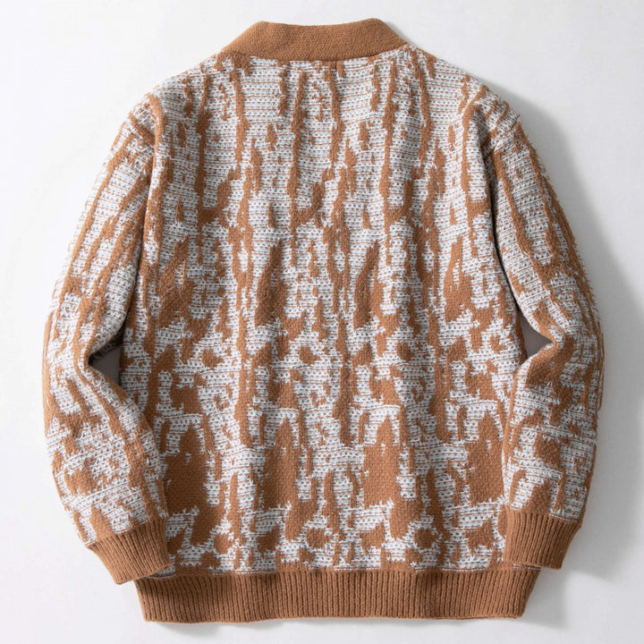 Herren modischer Strick-Cardigan mit stylishem Muster und V-Ausschnitt Echoarchiv