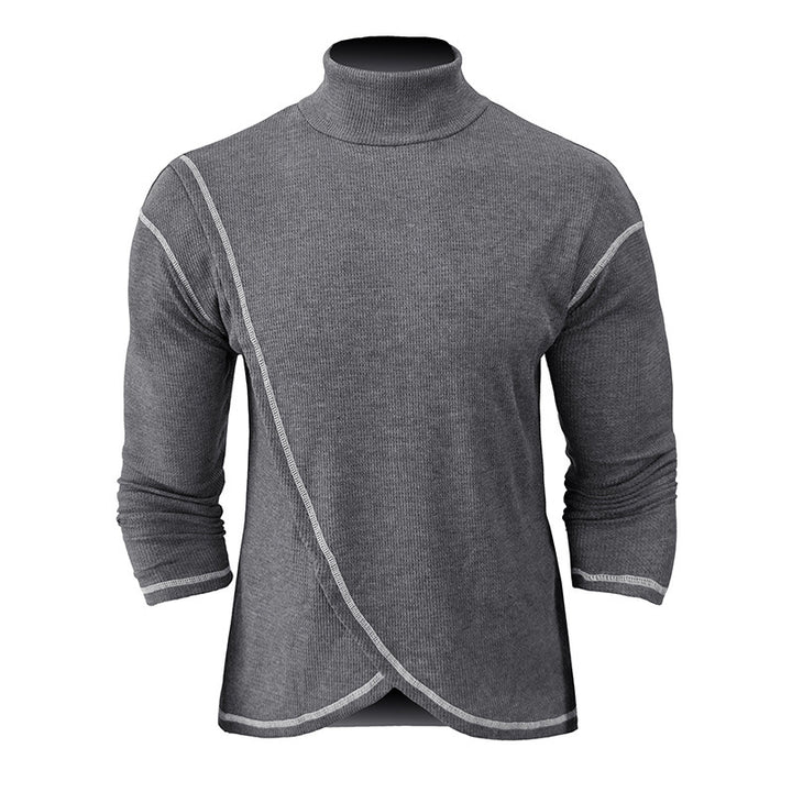Herren Stehkragen Pullover mit kontrastierenden Säumen Echoarchiv