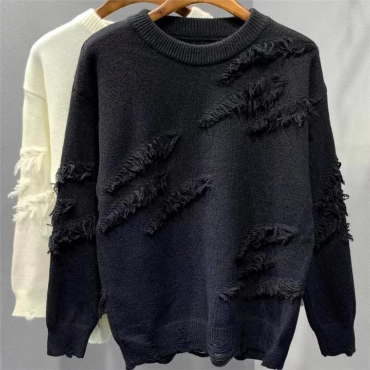 Damen Modischer Pullover mit Fransen – Mavelle