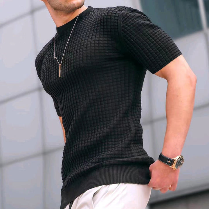 Herren atmungsaktives Fitness-T-Shirt mit strukturiertem Design Echoarchiv