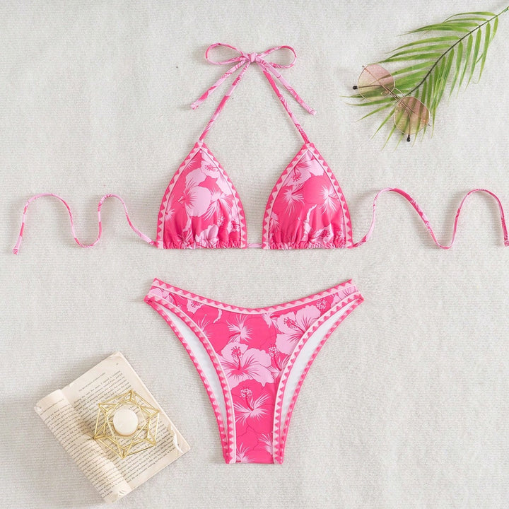Damen Triangel-Bikini mit verspieltem Blumenmuster Echo Archiv