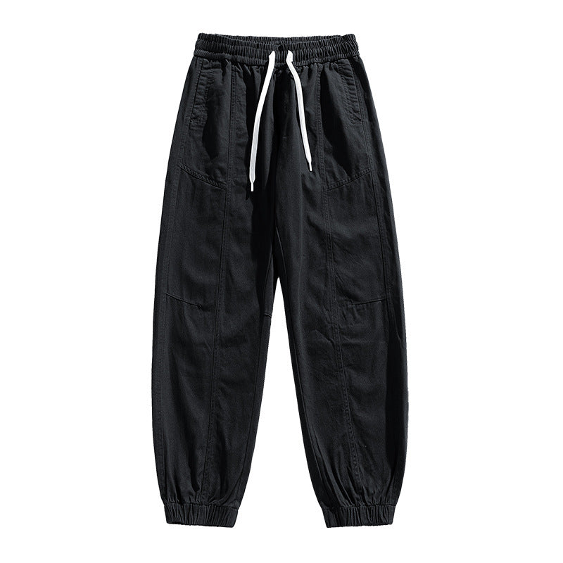 Herren Oversized Utility-Jogginghose aus robustem Baumwollmix mit Kordelbund, seitlichen Cargo‑Taschen & gerippten Bündchen Echoarchiv