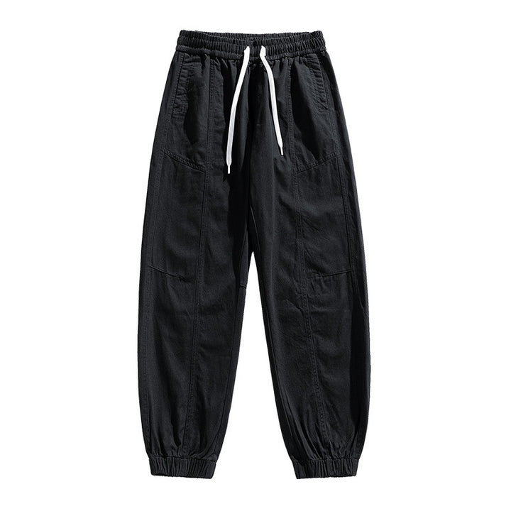 Herren Oversized Utility-Jogginghose aus robustem Baumwollmix mit Kordelbund, seitlichen Cargo‑Taschen & gerippten Bündchen Echoarchiv