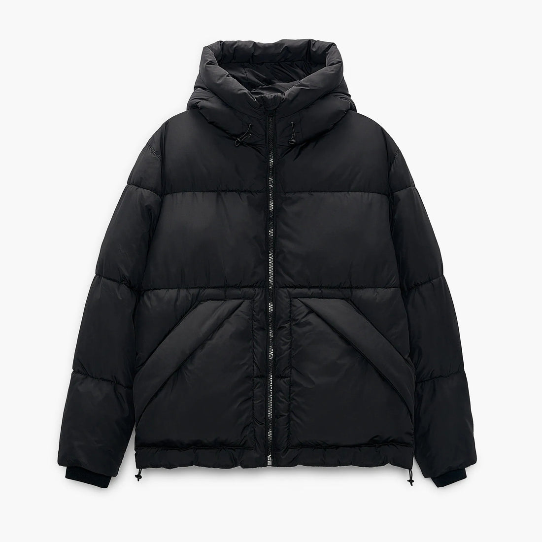 Herren gesteppte Winterjacke mit Kapuze und großzügigen Taschen – Marzano