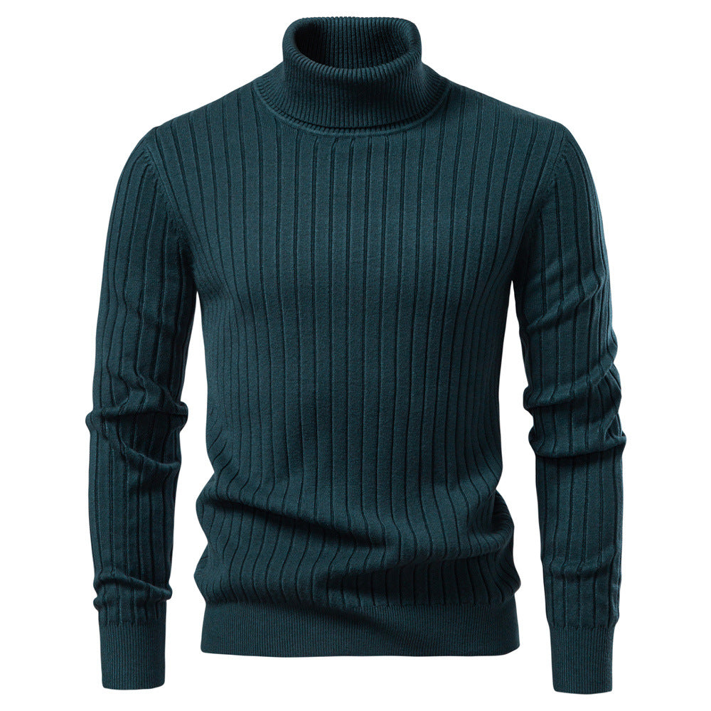 Herren Rollkragenpullover mit feinem Rippstrukturdesign Echoarchiv