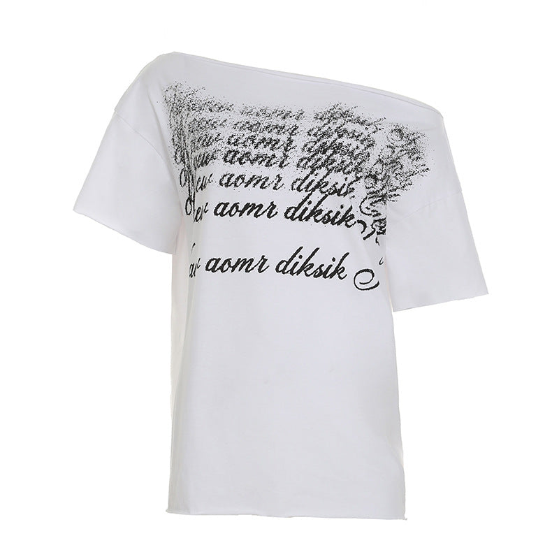 Damen Oversized T-Shirt mit Kristallverzierung und V-Ausschnitt Echo Archiv