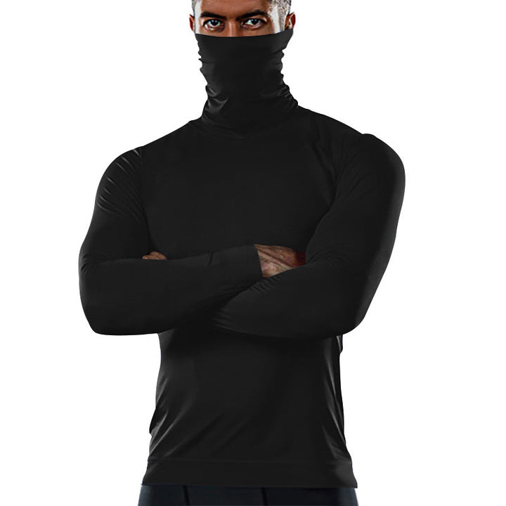 Herren Funktions-Langarmshirt mit Stehkragen und flexibel anpassbarem Mundschutz Echoarchiv