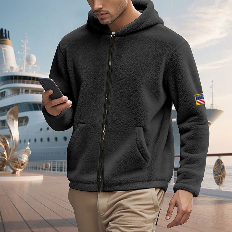 Herren Fleecejacke mit durchgehendem Reißverschluss und praktischen Taschen Echoarchiv