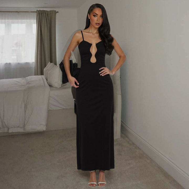 Damen Elegantes Maxikleid mit einzigartigem Schlüsselloch-Ausschnitt und figurschmeichelndem Schnitt Echo Archiv
