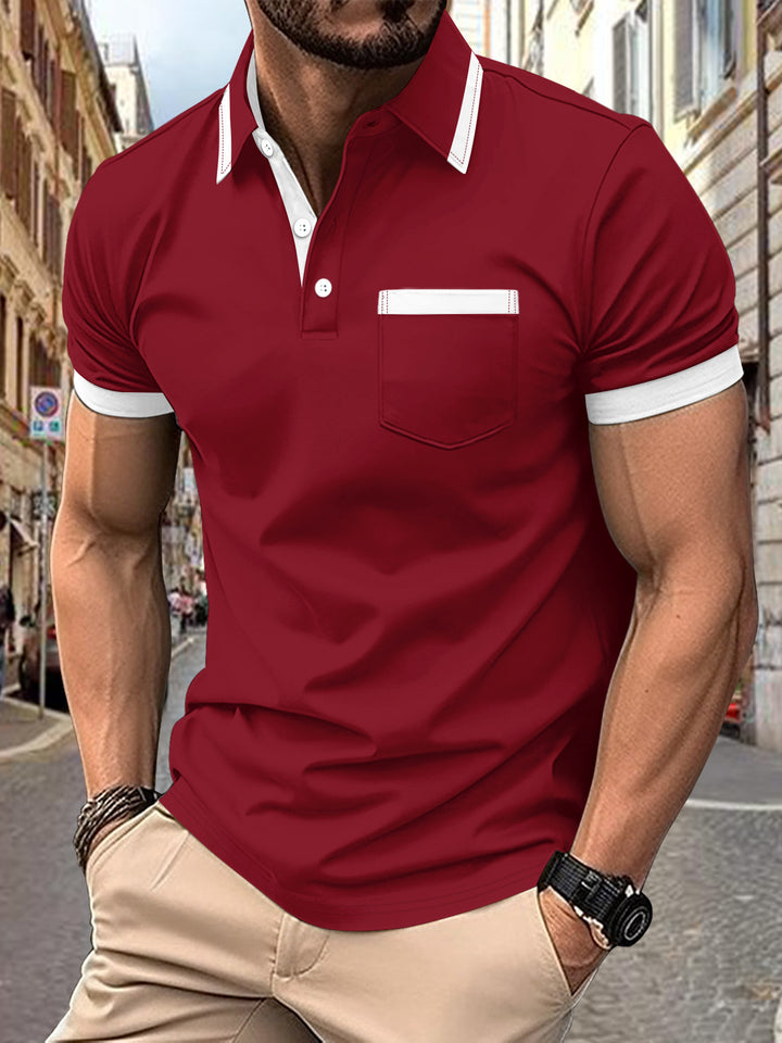 Herren modernes Polo-Shirt mit Kontrastkragen Echoarchiv