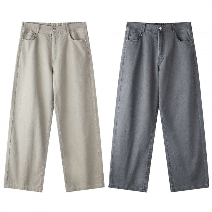 Damen Weite Highwaist-Culotte-Hose mit elastischem Bund und geradem Bein Echo Archiv