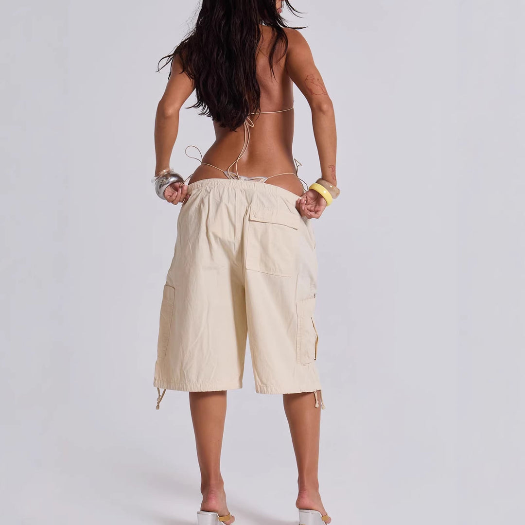 Damen lässige kurze Cargo-Shorts mit verstellbarem Bund und praktischen Taschen Echoarchiv