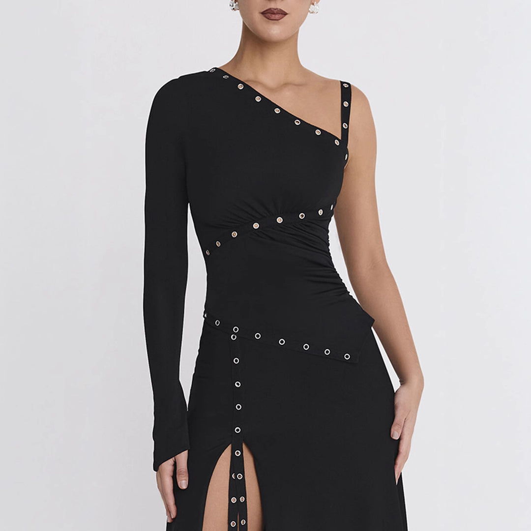Damen Elegantes Oberteil mit asymmetrischem Schnitt und dekorativen Ösen Echo Archiv