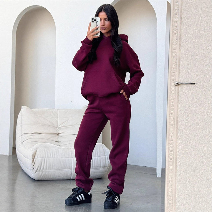 Damen Bequemer Kapuzenpullover und Jogginghose Set Echo Archiv