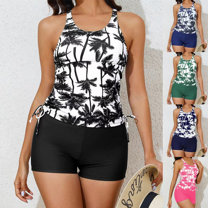 Damen Sportliches Tankini-Set mit floralem Design und verstellbaren Bündchen Echo Archiv