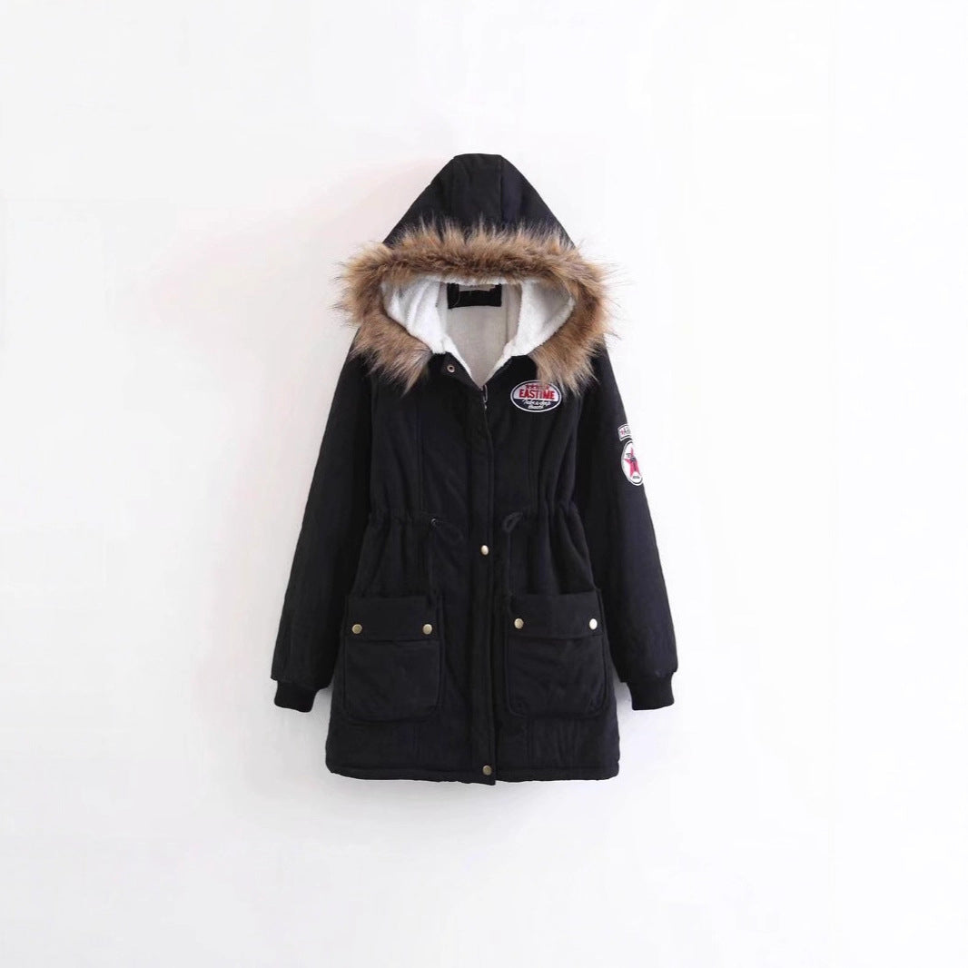 Damen Langer Utility-Parka mit Teddyfutter, Kapuze mit Kunstfell und Kordelzug – Avérine