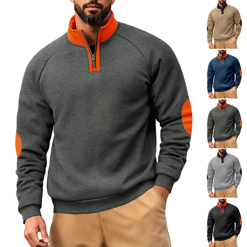 Herren Fleece-Kapuzenpullover mit innovativem Reißverschluss und Kontrastdetails Echoarchiv