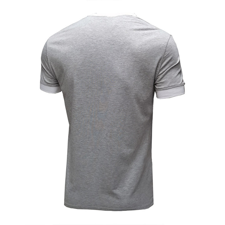 Herren T-Shirt mit Knopfleiste und kontrastierenden Ärmeln Echoarchiv