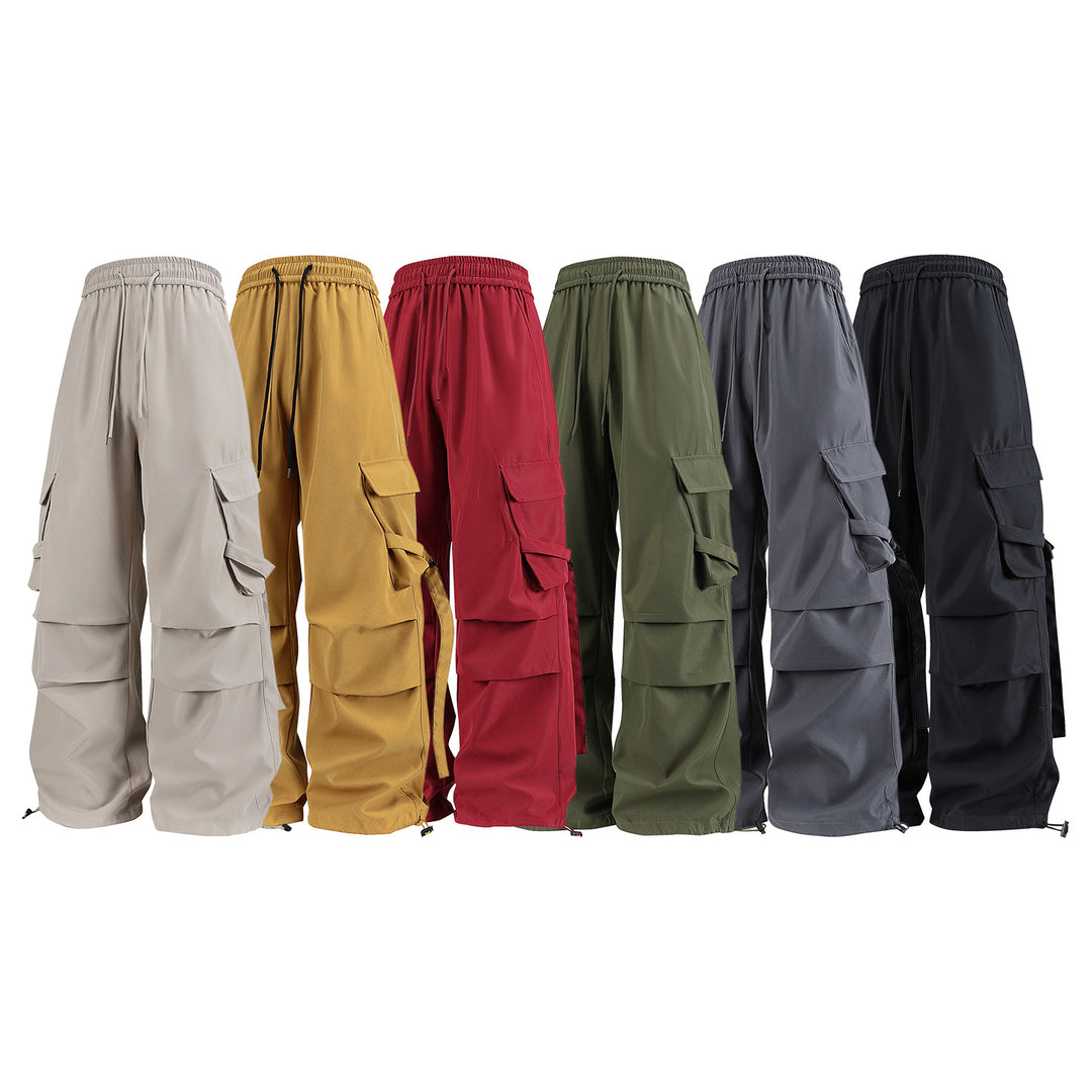 Herren Baggy‑Cargo‑Hose mit modularen Klappfächern, Band‑Details und Kordelbund Echo Archiv