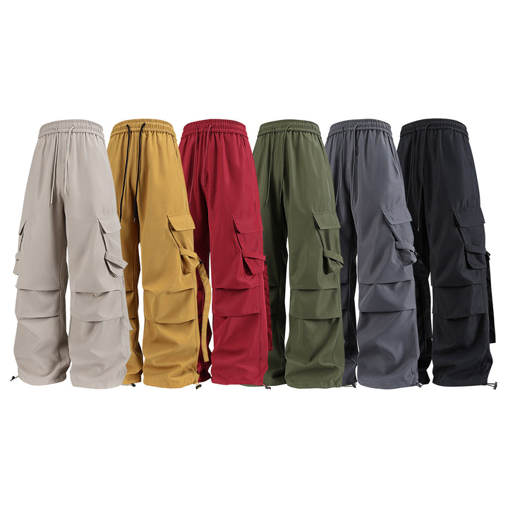 Herren Baggy‑Cargo‑Hose mit modularen Klappfächern, Band‑Details und Kordelbund Echo Archiv