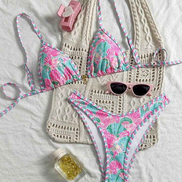 Damen Triangel-Bikini-Set mit trendy Muschel-Muster Echo Archiv