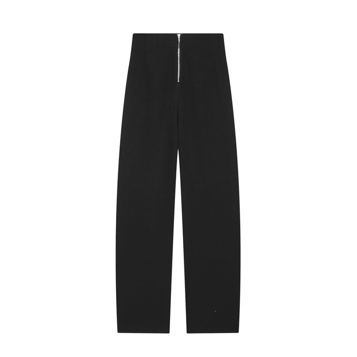 Damen Hochtaillierte weite Stoffhose mit geradem Bein und verdecktem Bund Echo Archiv