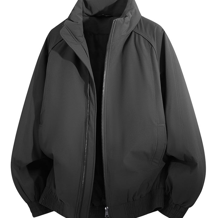 Unisex Oversize-Bomberjacke mit Stehkragen, elastischem Saum & wattierter Fütterung Echoarchiv