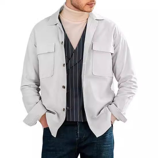 Herren lässige Utility-Jacke mit praktischen Taschen und modernem Schnitt Echoarchiv