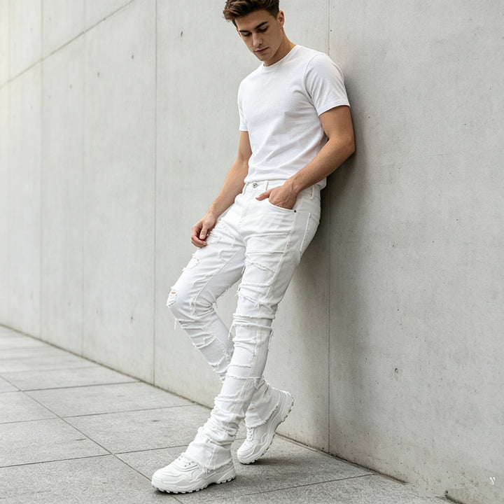 Herren Zerrissene Skinny Jeans Echoarchiv